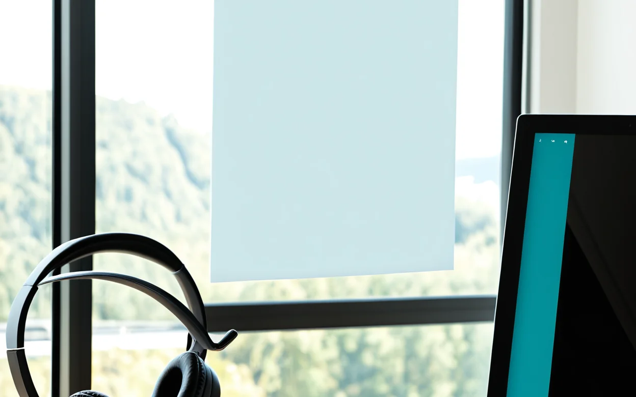 Cloud phone system handsets and headset in a working office